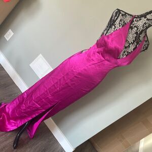 Aidan Mattox Womens Metallic V-Neck Formal Dress